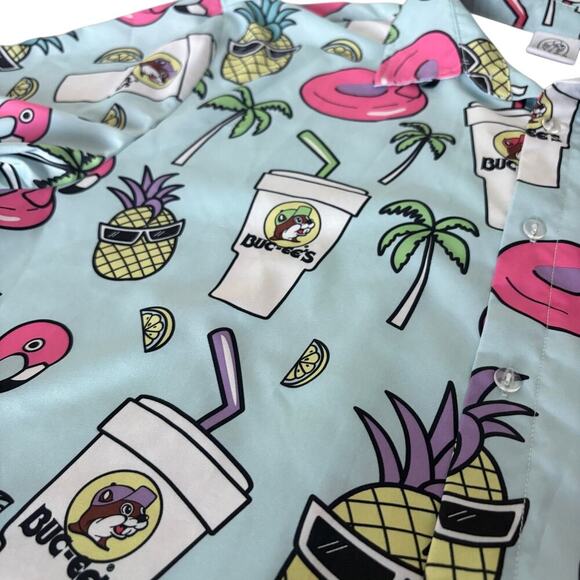 Buc-ee’s flamingo pineapple drink shirt XL novelty button up summer core - Picture 3 of 6